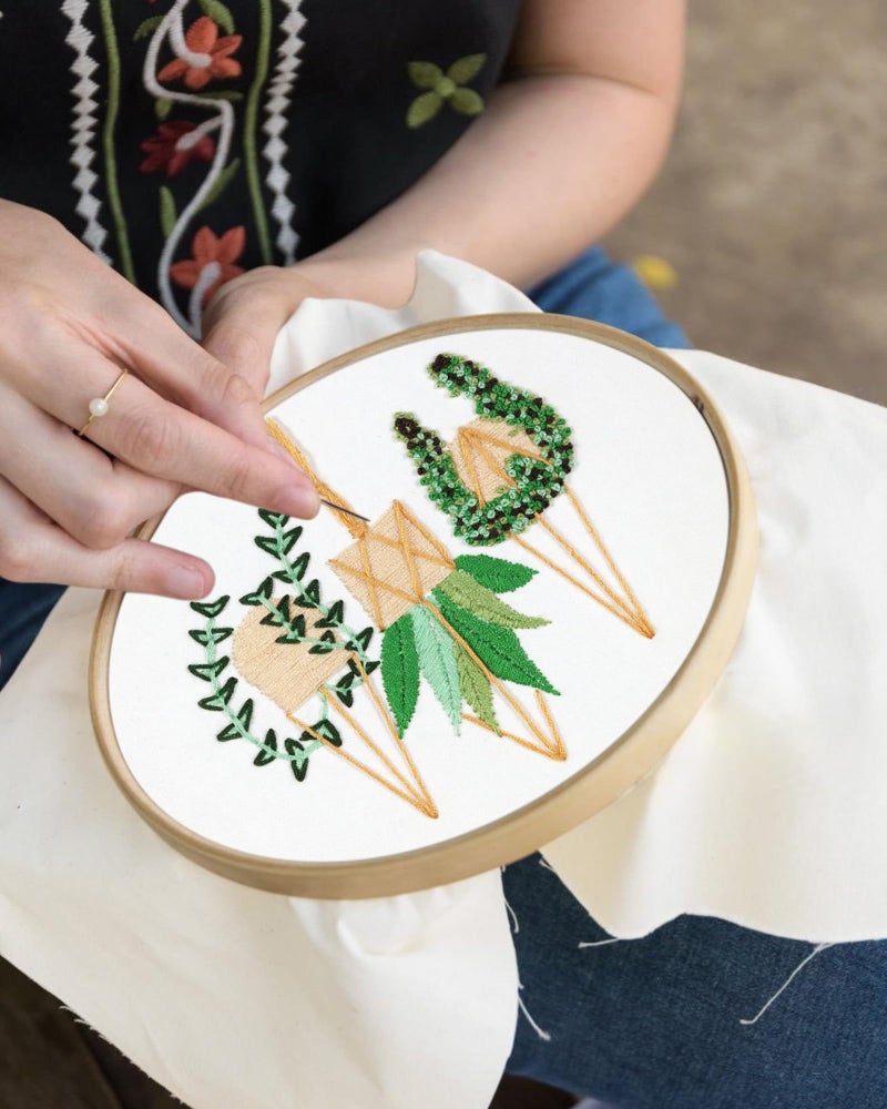Santune 3 Sets Embroidery Kit for Beginners Needlepoint Cross Stitch Kits for Adults,Stitch Learning DIY Sets with Instruction Video,Stamped Floral Patterns,Hoop,Threads,Sewing Hobby - Image 4